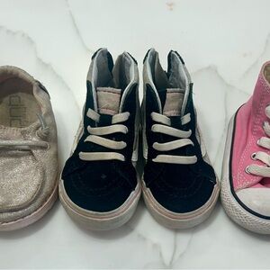Kids Hey Dudes size 6, Black/Pink Vans size 4.5, and Converse size 4!!